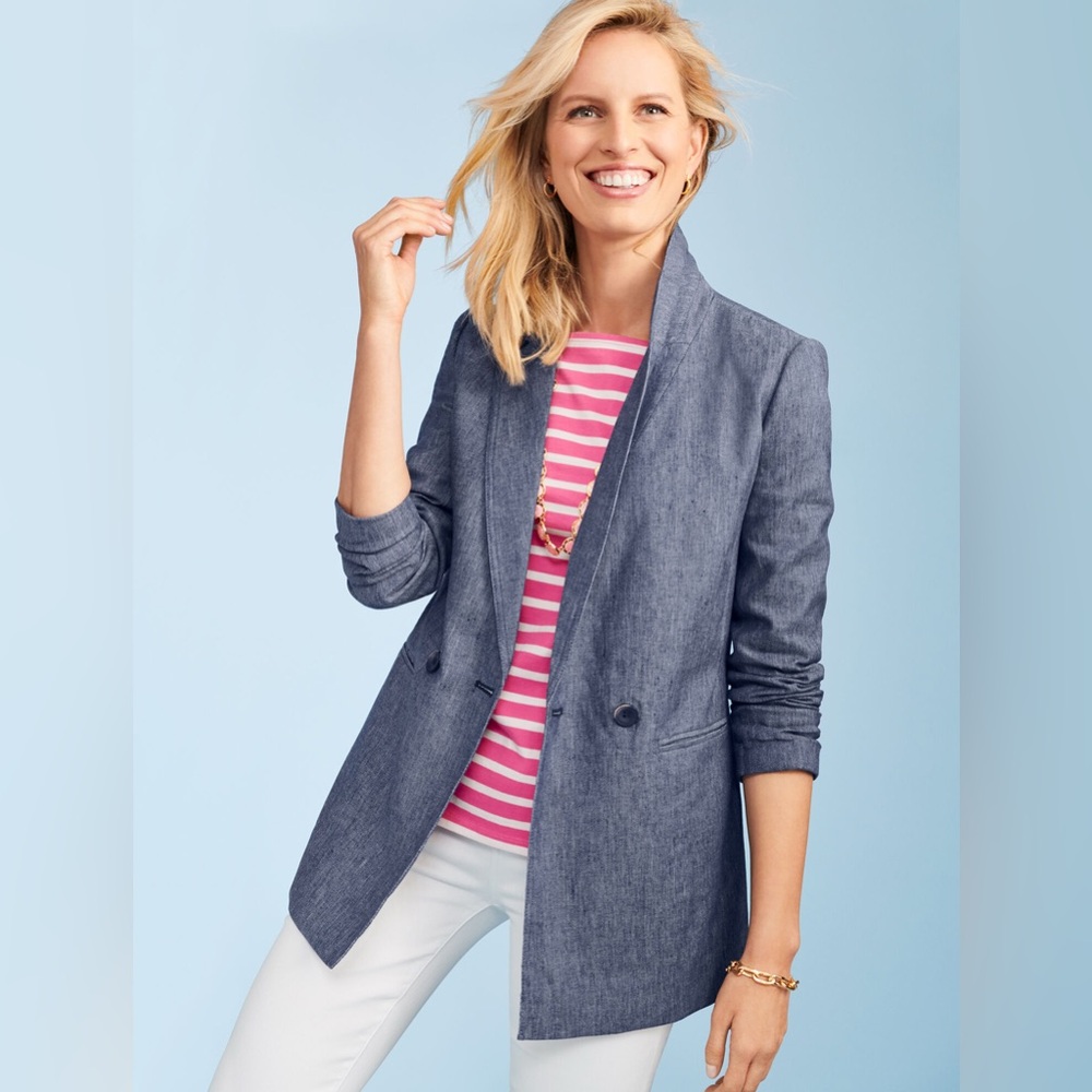 Talbots- Blue Button-up Blazer Size 6P